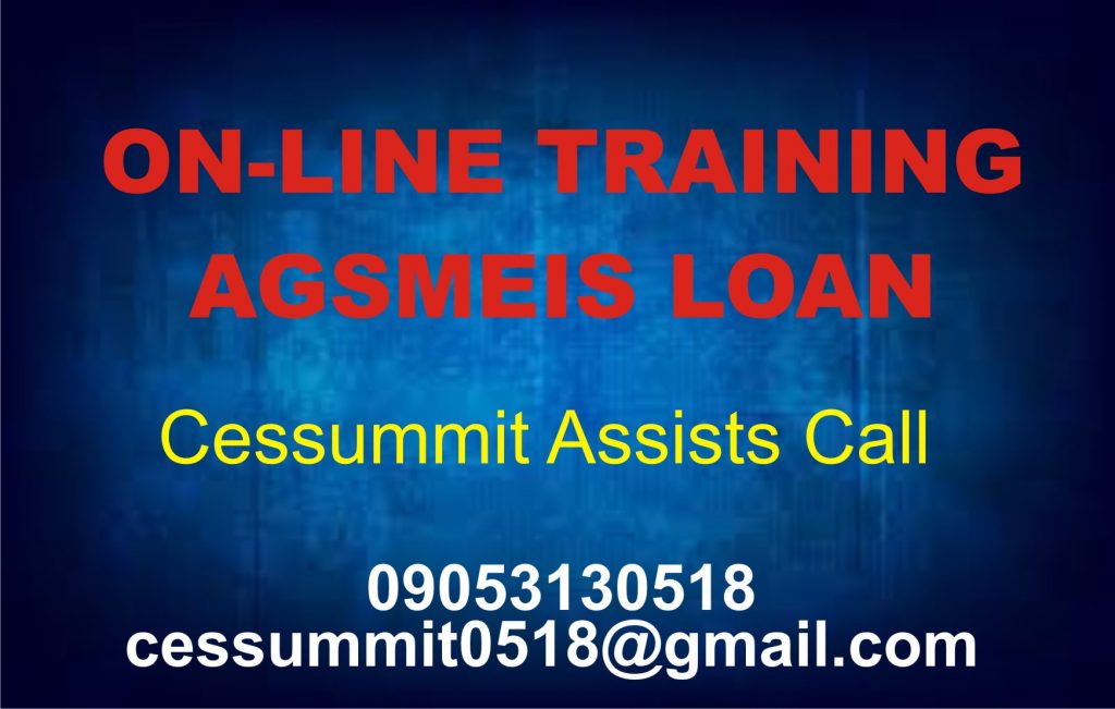 Online Training for AGSMEIS Loan is Ongoing