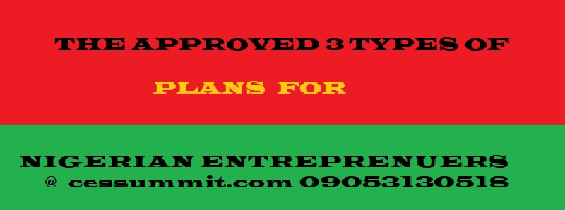 Approved 3 types of business Plans for Nigerian Entrepreneurs