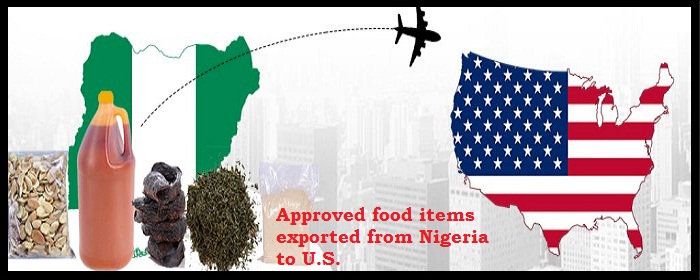 Approved food items exported from Nigeria to U.S.
